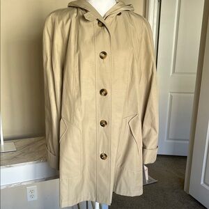 NWT Gallery Women's Beige Hooded Trench Coat